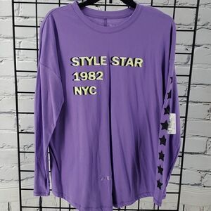 Flirtitude Active Tee Tshirt M Purple Dance